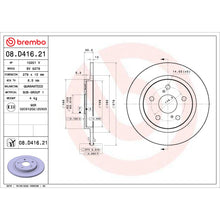 Charger l'image dans la galerie, 08.D416.21 Brembo UV Coated Solid Brake Rotor Brembo Brake Canada
