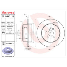 Load image into Gallery viewer, 08.D443.11 Brembo UV Coated Solid Brake Rotor Brembo Brake Canada