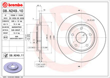 Load image into Gallery viewer, 08.N249.11 Brembo UV Coated Solid Brake Rotor Brembo Brake Canada