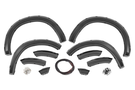 F-D10911B-PS2 Traditional Pocket Fender Flares - Both Bumpers - Ram 1500 2WD/4WD 09-18 Silver Rough Country Canada