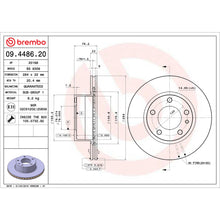 Load image into Gallery viewer, 09.4486.20 Brembo Premium Vented Brake Rotor Brembo Brake Canada