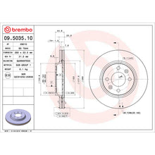 Load image into Gallery viewer, 09.5035.10 Premium Vented Brake Rotor Brembo Canada