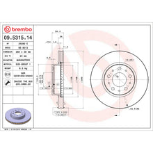 Charger l'image dans la galerie, 09.5315.14 Brembo Premium Front Brake Rotor Brembo Brake Canada