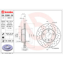 Load image into Gallery viewer, 09.5390.3X Brembo Premium UV Coated XTRA Cross Drilled Brake Rotor Brembo Brake Canada