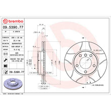 Load image into Gallery viewer, 09.5390.77 Brembo Premium Max Slotted UV Coated Rotor Brembo Brake Canada