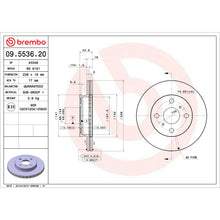 Load image into Gallery viewer, 09.5536.20 Brembo Premium Vented Brake Rotor Brembo Brake Canada