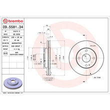 Charger l'image dans la galerie, 09.5581.34 Brembo Premium Vented Brake Rotor Brembo Brake Canada