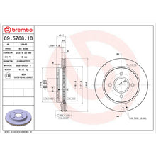 Load image into Gallery viewer, 09.5708.10 Brembo Premium Vented Brake Rotor Brembo Brake Canada