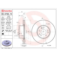 Load image into Gallery viewer, 09.5726.10 Brembo Premium Vented Brake Rotor Brembo Brake Canada