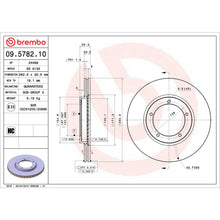 Load image into Gallery viewer, 09.5782.10 Brembo Premium Vented Brake Rotor Brembo Brake Canada