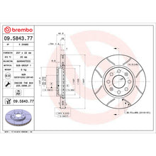 Charger l'image dans la galerie, 09.5843.77 Brembo Premium Max Slotted UV Coated Rotor Brembo Brake Canada