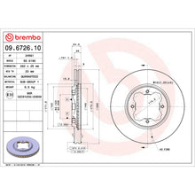 Load image into Gallery viewer, 09.6726.10 Brembo Premium Vented Brake Rotor Brembo Brake Canada