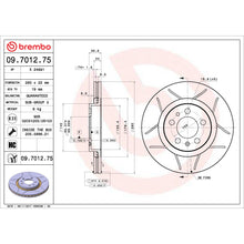 Load image into Gallery viewer, 09.7012.75 Brembo Premium Max Slotted UV Coated Rotor Brembo Brake Canada