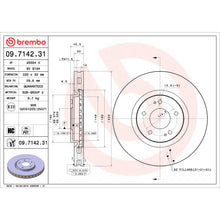 Load image into Gallery viewer, 09.7142.31 Brembo Premium Coated Vented Brake Rotor Brembo Brake Canada