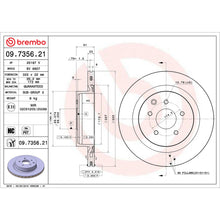 Load image into Gallery viewer, 09.7356.21 Brembo Premium Coated Vented Brake Rotor Brembo Brake Canada