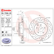 Load image into Gallery viewer, 09.7356.2X Brembo Premium UV Coated XTRA Cross Drilled Brake Rotor Brembo Brake Canada
