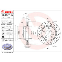 Load image into Gallery viewer, 09.7727.1X Brembo Premium UV Coated XTRA Cross Drilled Brake Rotor Brembo Brake Canada