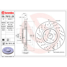 Load image into Gallery viewer, 09.7812.2X Brembo Premium UV Coated XTRA Cross Drilled Brake Rotor Brembo Brake Canada