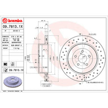 Load image into Gallery viewer, 09.7813.1X Brembo Premium UV Coated XTRA Cross Drilled Brake Rotor Brembo Brake Canada