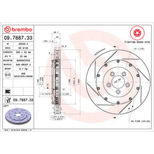 Load image into Gallery viewer, 09.7887.33 Brembo Premium Floating Two Piece UV Coated Vented Drilled And Slotted Brake Rotor Brembo Brake Canada