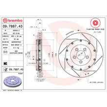 Charger l'image dans la galerie, 09.7887.43 Brembo Premium Floating Two Piece UV Coated Vented Drilled And Slotted Brake Rotor Brembo Brake Canada