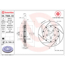 Charger l'image dans la galerie, 09.7888.33 Brembo Premium Floating Two Piece UV Coated Vented Drilled And Slotted Brake Rotor Brembo Brake Canada