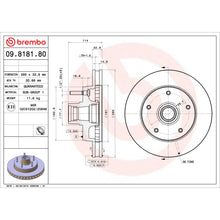 Charger l'image dans la galerie, 09.8181.80 Brembo Premium Coated Lightweight Vented Brake Rotor Brembo Brake Canada