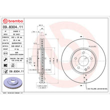Load image into Gallery viewer, 09.8304.11 Brembo Premium Coated Vented Brake Rotor Brembo Brake Canada