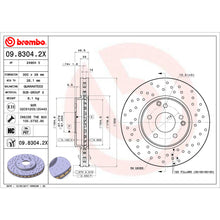 Load image into Gallery viewer, 09.8304.2X Brembo Premium UV Coated XTRA Cross Drilled Brake Rotor Brembo Brake Canada