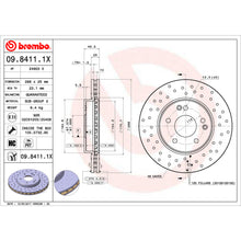 Load image into Gallery viewer, 09.8411.1X Brembo Premium UV Coated XTRA Cross Drilled Brake Rotor Brembo Brake Canada