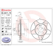 Charger l'image dans la galerie, 09.8411.75 Brembo Premium Max Slotted UV Coated Rotor Brembo Brake Canada