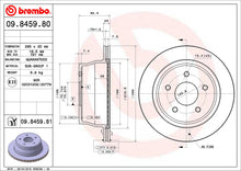 Load image into Gallery viewer, 09.8459.81 Brembo Premium UV Coated Rear Brake Rotor Brembo Brake Canada