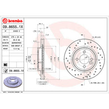 Charger l'image dans la galerie, 09.8655.1X Brembo Premium UV Coated XTRA Cross Drilled Brake Rotor Brembo Brake Canada