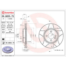 Load image into Gallery viewer, 09.8655.75 Brembo Premium Max Slotted UV Coated Rotor Brembo Brake Canada