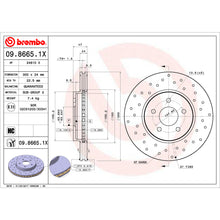 Load image into Gallery viewer, 09.8665.1X Brembo Premium UV Coated XTRA Cross Drilled Brake Rotor Brembo Brake Canada