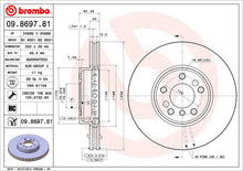 Load image into Gallery viewer, 09.8697.81 Brembo Premium UV Coated Front Brake Rotor Brembo Brake Canada