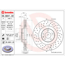 Load image into Gallery viewer, 09.8841.3X Brembo Premium UV Coated XTRA Cross Drilled Brake Rotor Brembo Brake Canada