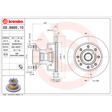 Load image into Gallery viewer, 09.8866.10 Brembo Premium Vented Brake Rotor Brembo Brake Canada