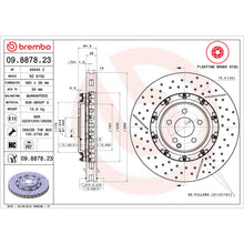 Load image into Gallery viewer, 09.8878.23 Brembo Premium Floating Two Piece UV Coated Vented Drilled And Slotted Brake Rotor Brembo Brake Canada