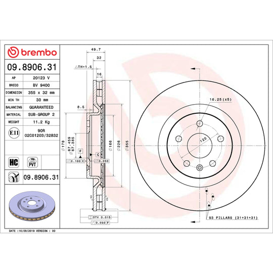 KT00986 Brembo Ceramic Brake Pad and UV Coated PVT  Brake Disc Kit Brembo Brake Canada