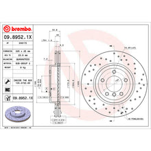 Load image into Gallery viewer, 09.8952.1X Brembo Premium UV Coated XTRA Cross Drilled Brake Rotor Brembo Brake Canada