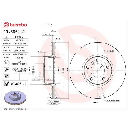KT04411 Brembo Low-Met Brake Pad and UV Coated Vented  Brake Disc Kit Brembo Brake Canada