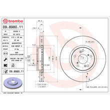 Charger l'image dans la galerie, 09.8980.11 Brembo Premium Coated Vented Brake Rotor Brembo Brake Canada