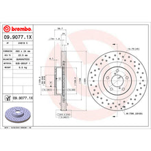 Charger l'image dans la galerie, 09.9077.1X Brembo Premium UV Coated XTRA Cross Drilled Brake Rotor Brembo Brake Canada