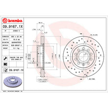 Load image into Gallery viewer, 09.9167.1X Brembo Premium UV Coated XTRA Cross Drilled Brake Rotor Brembo Brake Canada