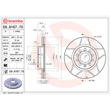 Charger l'image dans la galerie, 09.9167.75 Brembo Premium Max Slotted UV Coated Rotor Brembo Brake Canada