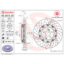 Load image into Gallery viewer, 09.9313.33 Brembo Premium Floating Two Piece UV Coated Vented Drilled And Slotted Brake Rotor Brembo Brake Canada