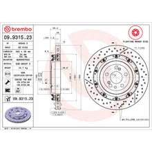 Load image into Gallery viewer, 09.9315.23 Brembo Premium Floating Two Piece UV Coated Vented Drilled And Slotted Brake Rotor Brembo Brake Canada