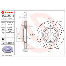 Charger l'image dans la galerie, 09.9369.1X Brembo Premium UV Coated XTRA Cross Drilled Brake Rotor Brembo Brake Canada