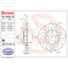 Load image into Gallery viewer, KTX0107 Brembo Ceramic Brake Pad and XTRA Vented Drilled Brake Disc Kit Brembo Brake Canada